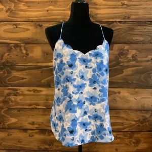 J.Crew white with blue flowers cami/tank size 8.